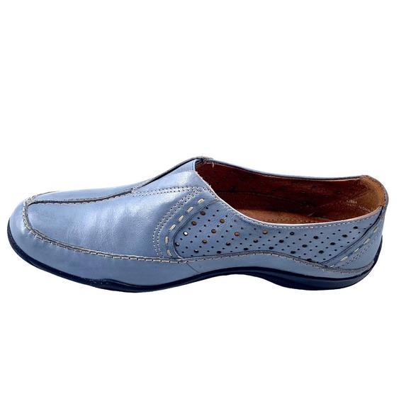 Clarks Artisan Light Blue Leather Ventilated Loafers Sz 7.5 - Picture 2 of 12